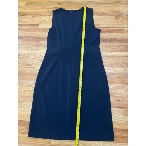 Ann Taylor Women's 10 Black Dress Polyester Sheath Twisted Wrap Knotted Cocktail - Picture 6 of 9